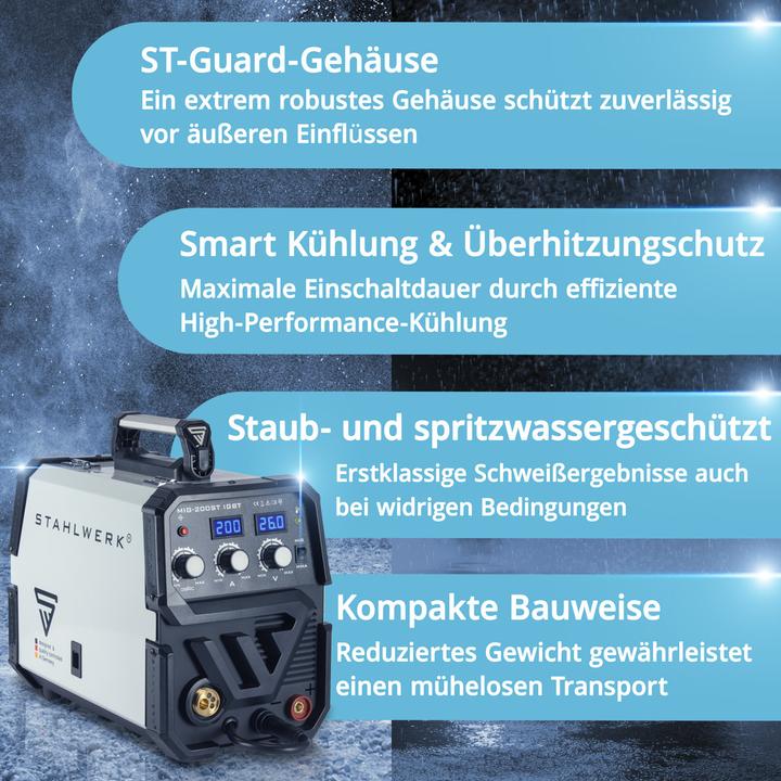 Actual product image Stahlwerk Welding machine MIG MAG 200 ST IGBT fully equipped with 200 amps electric manual