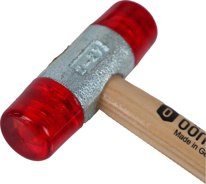 Produktbild Dönges Kunststoffhammer mit lackiertem Eschenstiel, 27 mm, rot (233 g)