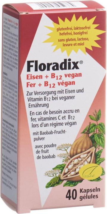 Produktbild Floradix Eisen und B 12 Vegan (40 Stück, Kapseln, 37 g)
