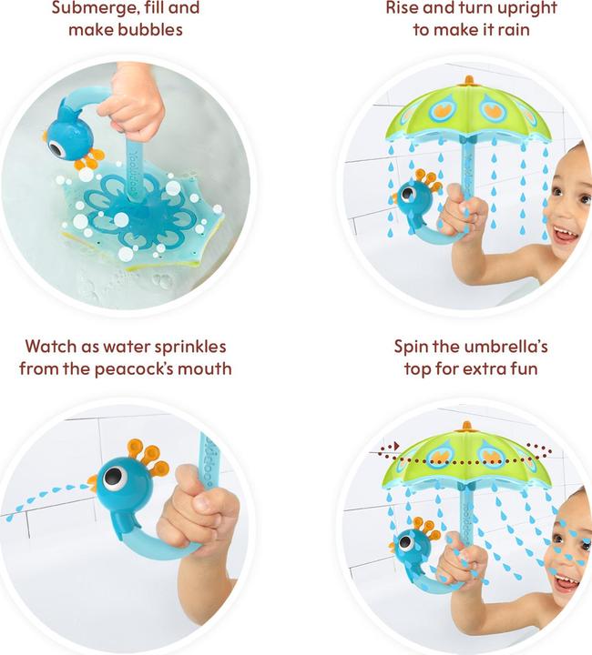 Productafbeelding Yookidoo Fill 'N' Rain Pauwenparaplu - Groen - (YO40223)
