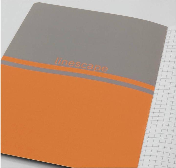 Actual product image Sigel 2 notebooks Linescape DIN A5 squared, light grey, neon-orange softcover 68 pages (A5, Checked, Soft cover)