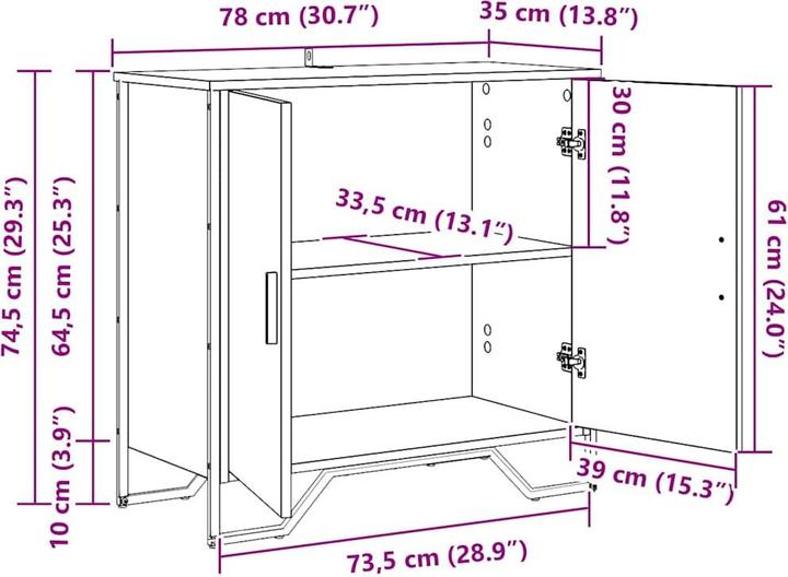 Actual product image vidaXL Sideboard (35 x 35 x 74.50 cm)