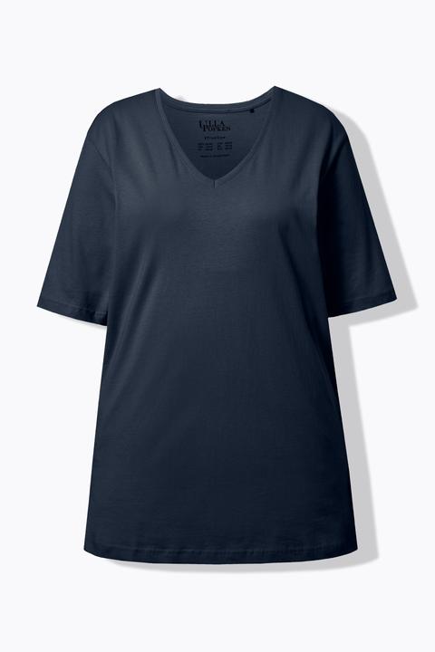 Actual product image Ulla Popken Basic V-Neck Relaxed Fit Short Sleeve Tee (50, 52)