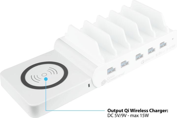 Actual product image Good Connections Qi Wireless Charging Pad 15W for USB Desktop Quick Charge PCA-D006W (Left S (15 W)