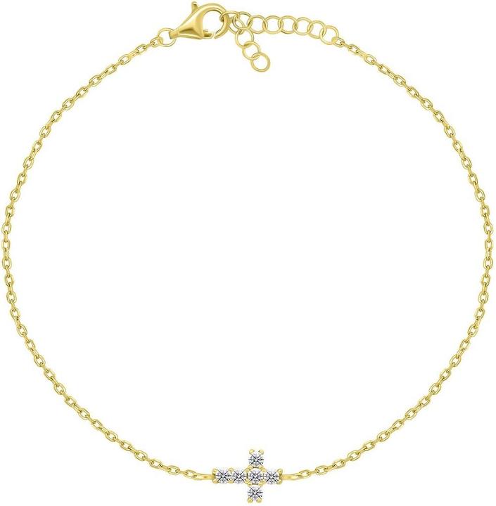 Actual product image Brilio Silver - Decent gold plated cross bracelet BRC96Y