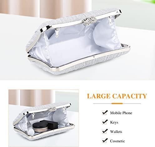 Produktbild Only-Bags.Store Kupplung Pailletten Handtasche Strass Abendtasche mit Kette Glänzende Brauttasche Elegante