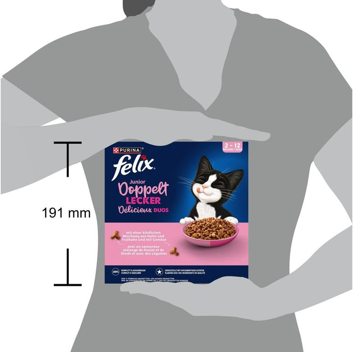 Produktbild Felix Doppelt Lecker Junior (Junior, Welpe + Kitten, 1 Stk., 800 g)