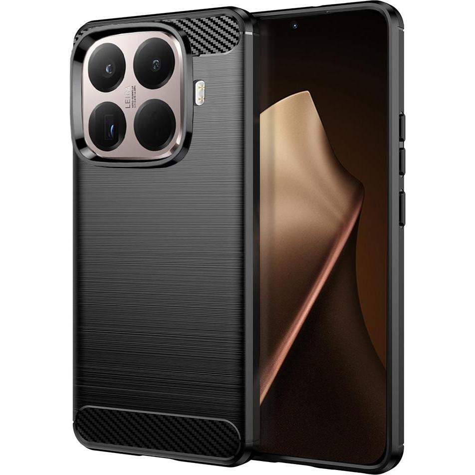 Techsuit - Carbon Silicone - Xiaomi 15T Pro - Black (Xiaomi 15T Pro), Cover smartphone, Nero