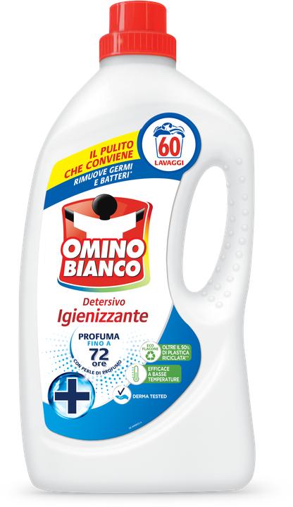 Immagine prodotto Omino Bianco Detersivo lavatrice Igienizzante 2400ml (60 Cicli di lavaggio, Detergente liquido)