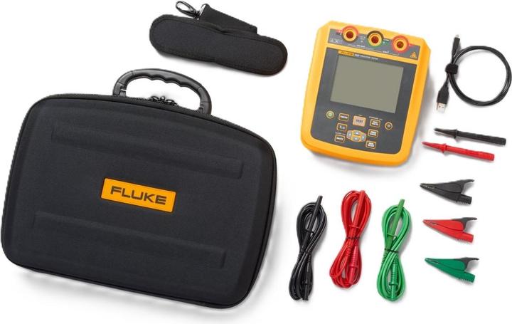 USB-Kabel, Transportkoffer, PC-Software, 2x Messspitzen, 3x Prüfleitungen, 3x Krokodilklemmen