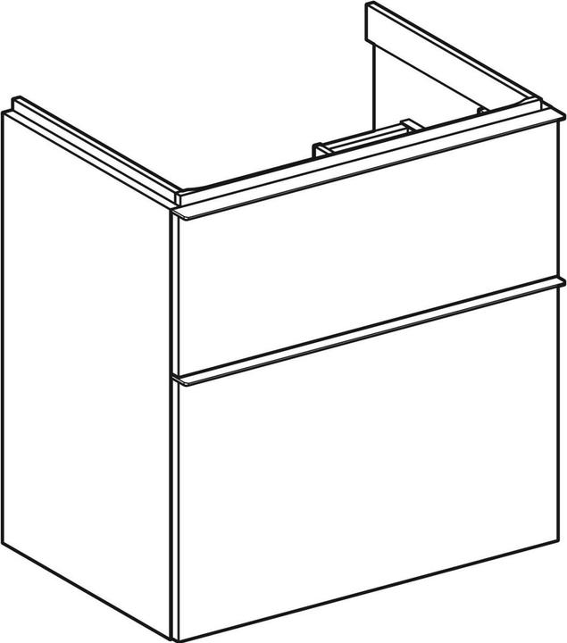 Produktbild Geberit iCon wastafelonderkast 2 lade 59x41,6 cm, mat wit (59 x 41.5 x 61.5 cm)