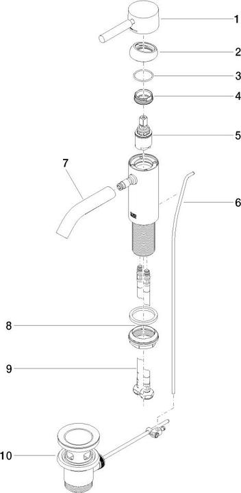 Produktbild Dornbracht Dornb Waschtisch-Einhandbatterie META Ausladung 125mm mit Ablaufgarnitur chrom