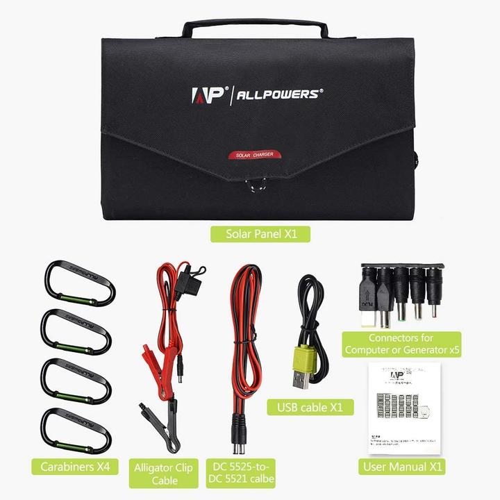 Image du produit Allpowers Chargeur de panneau solaire (100 W, 2.15 kg)