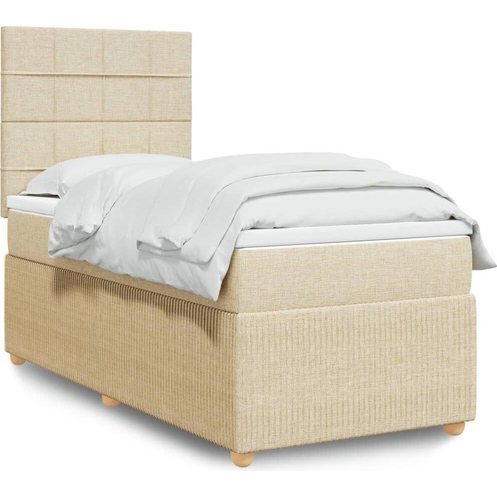 VidaXL, Bett, Bo x springbett mit Matratze 90 x 200 cm Stoff (90 x 200 cm)