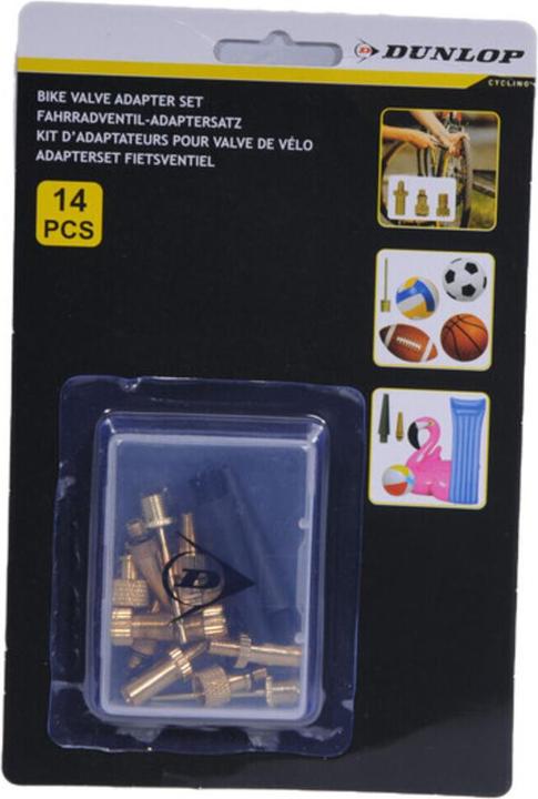 Immagine prodotto Dunlop Set di adattatori per valvole da bicicletta (Set adattatore valvola)