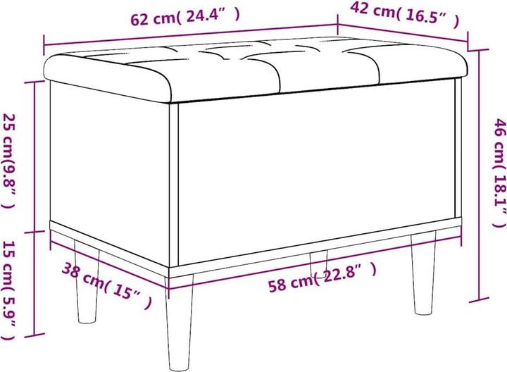 Image du produit vidaXL Sitzbank mit Stauraum (62 cm)