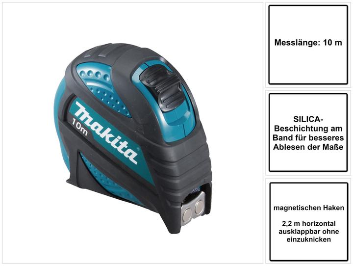 Actual product image Makita Professional roller tape measure with belt clip, 10 m (10 m)