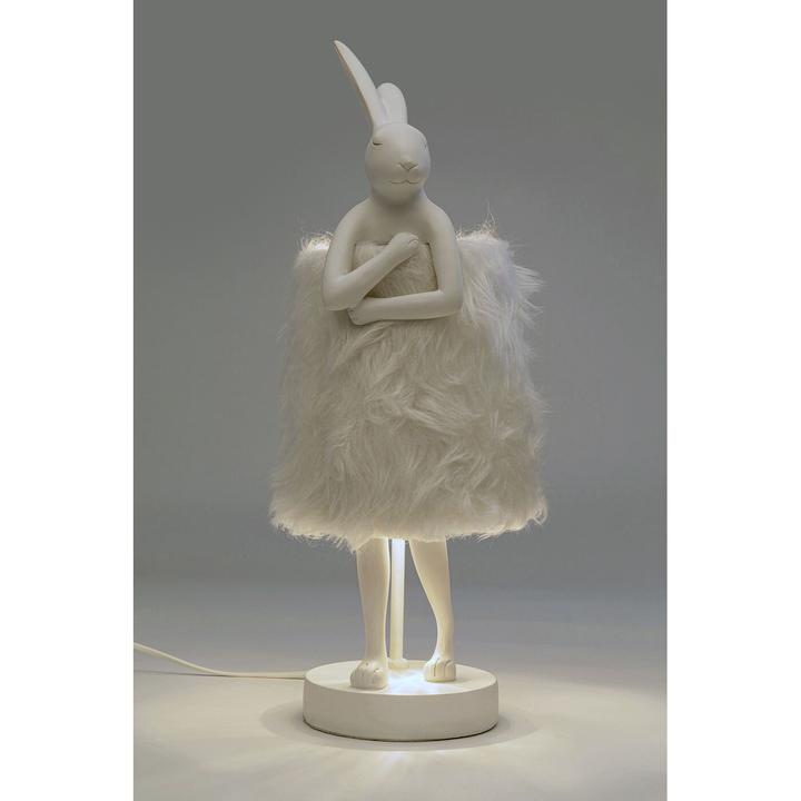Produktbild Kare Design Tischleuchte Animal Rabbit Fur Weiss/Silber 50cm (E14)