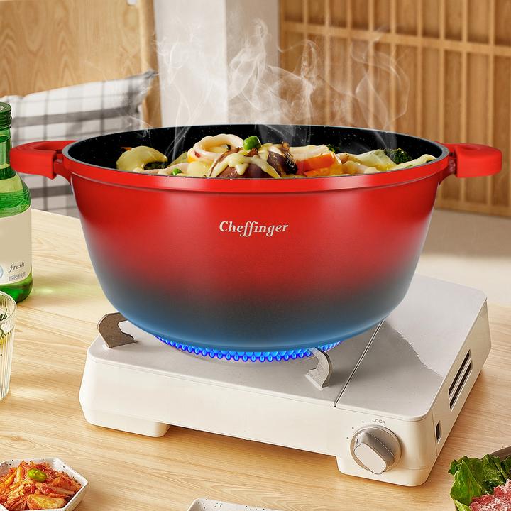 Actual product image Cheffinger 4er-Set: Kochtöpfe mit Marmor-Effekt (32 cm, Roman pot)