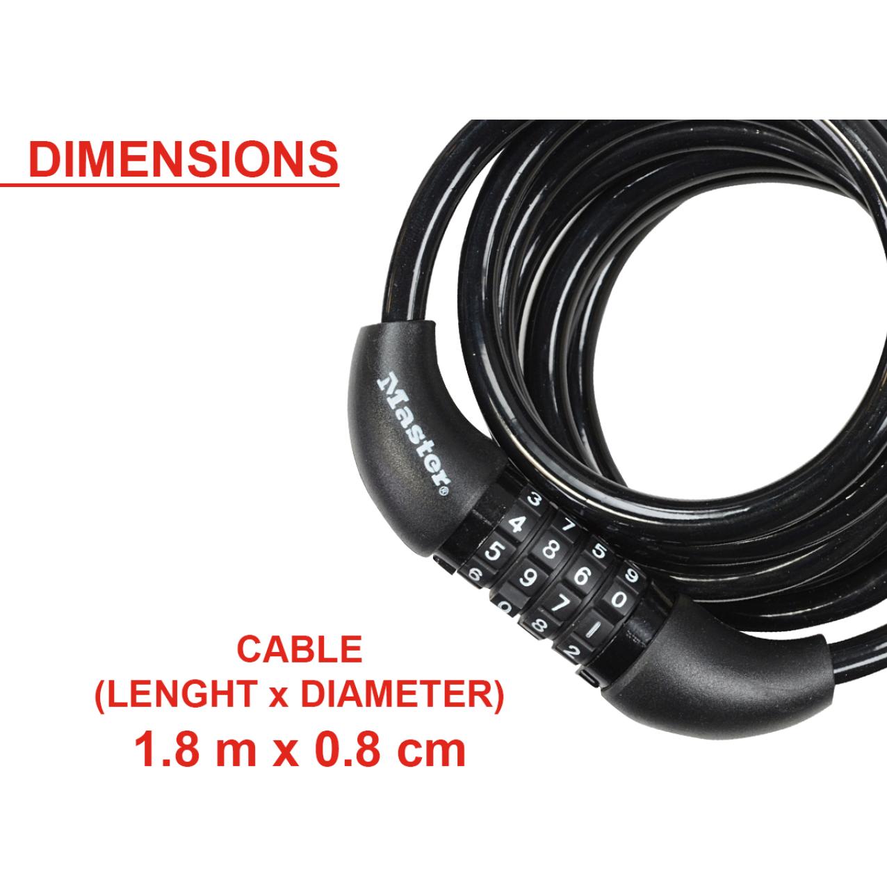 Thumbnail - Master Lock, Veloschloss, (180 cm)