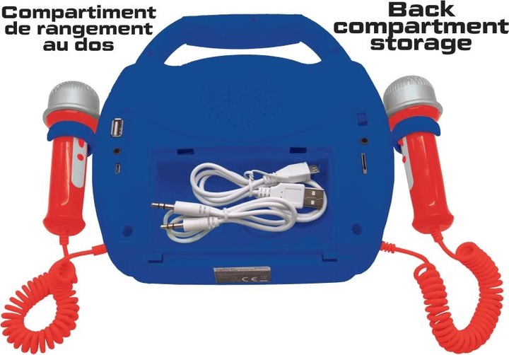 Immagine prodotto Lexibook MP320SPZ Spider-Man Lettore Karaoke digitale portatile per bambini Microfoni, effetti luminosi