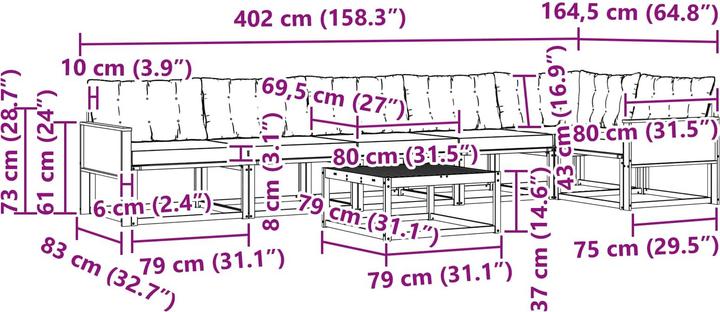 Produktbild vidaXL Outdoor-Sofa