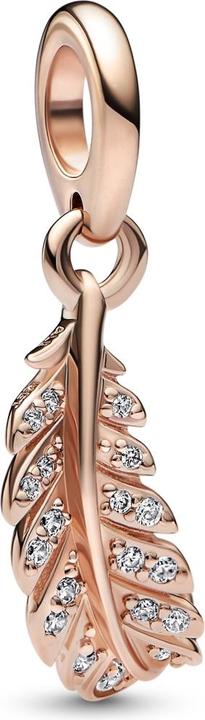 Immagine prodotto Pandora Ciondolo con piuma curva fluttuante (Metallo placcato oro rosa)
