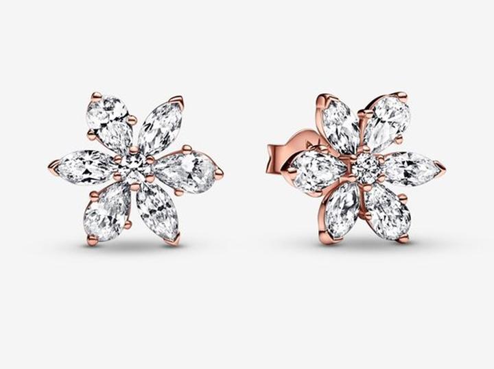 Actual product image Pandora Sparkling Herbarium Cluster Stud Earrings (rose gold-plated, Metal)