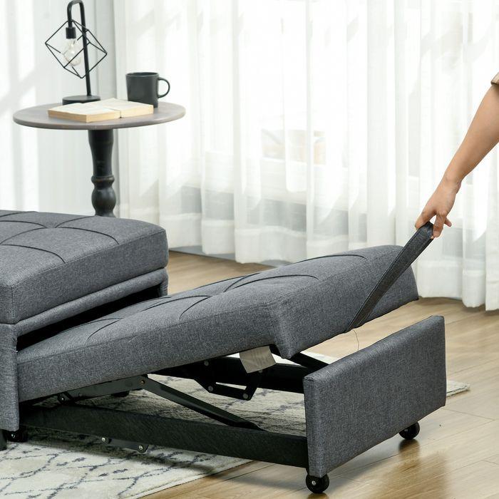 Immagine prodotto Swisshandel24 Poltrona letto, poltrona pieghevole 3 in 1 con tasca laterale, letto per ospiti con cuscino