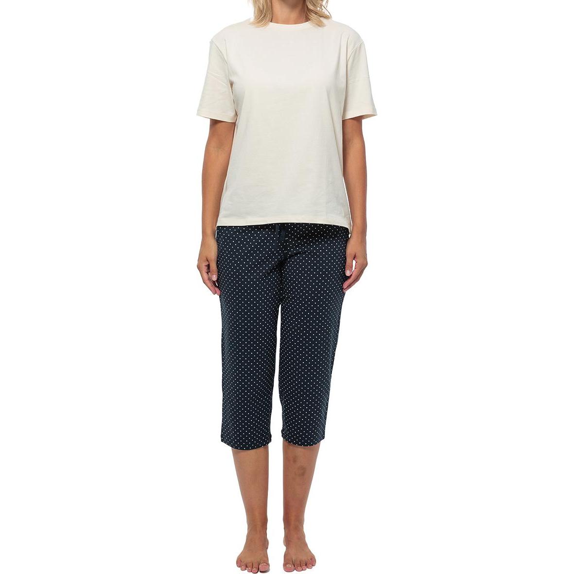 Schiesser, Damen, Pyjama, Organic Cotton Schlafanzug, Blau, (34)