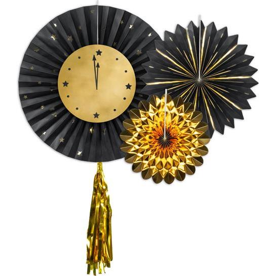 Partydeco Decorative Rosettes Clock, mix, 26-43 cm (1 pkt / 3 pc.)