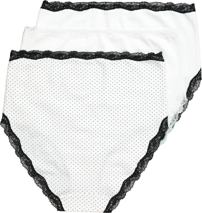 Immagine prodotto Ulla Popken Maxi slip in confezione da tre con orli con pizzo e puntini/tinta unita (50, 52)