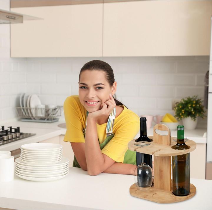 Actual product image Relaxdays Wine butler (30 x 25 x 30.5 cm, 2 bottles)