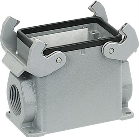 Produktbild Harting HAN B Steckverbinder Buchse Typ 16B mit 2 x M32 Eingang Metall, Aufputzmontage mit Verriege