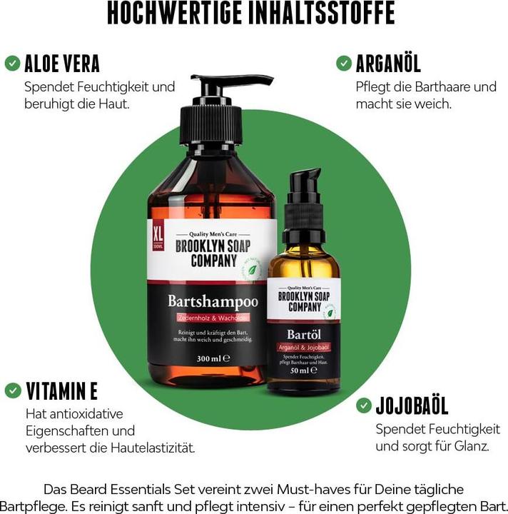 Produktbild Brooklyn Soap Company Bartpflege-Set mit Bartöl & Bartshampoo (300 ml)