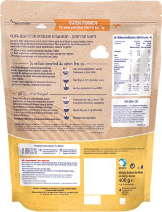 Nährwerte und Zutaten Milupa Milchbrei Milde Früchte (400 g)