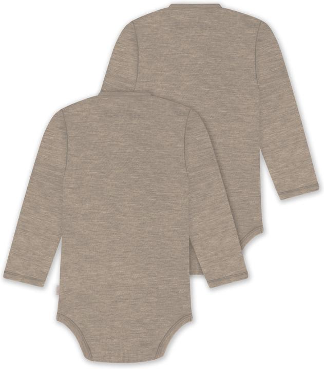 Produktbild Normani 2er Pack Baby-Body Basic Merino Wickelbody Langarm mit Knopf - 9347 (86)