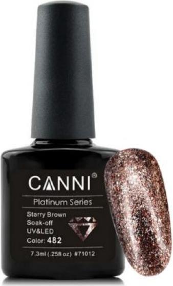 Actual product image Canni Gel Varnish Platinum Starry Brown UV/LED (UV gel varnish)