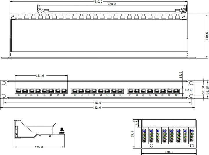 Produktbild Renkforce 24 Port Patchpanel CAT 6 48.26 cm (19”³)