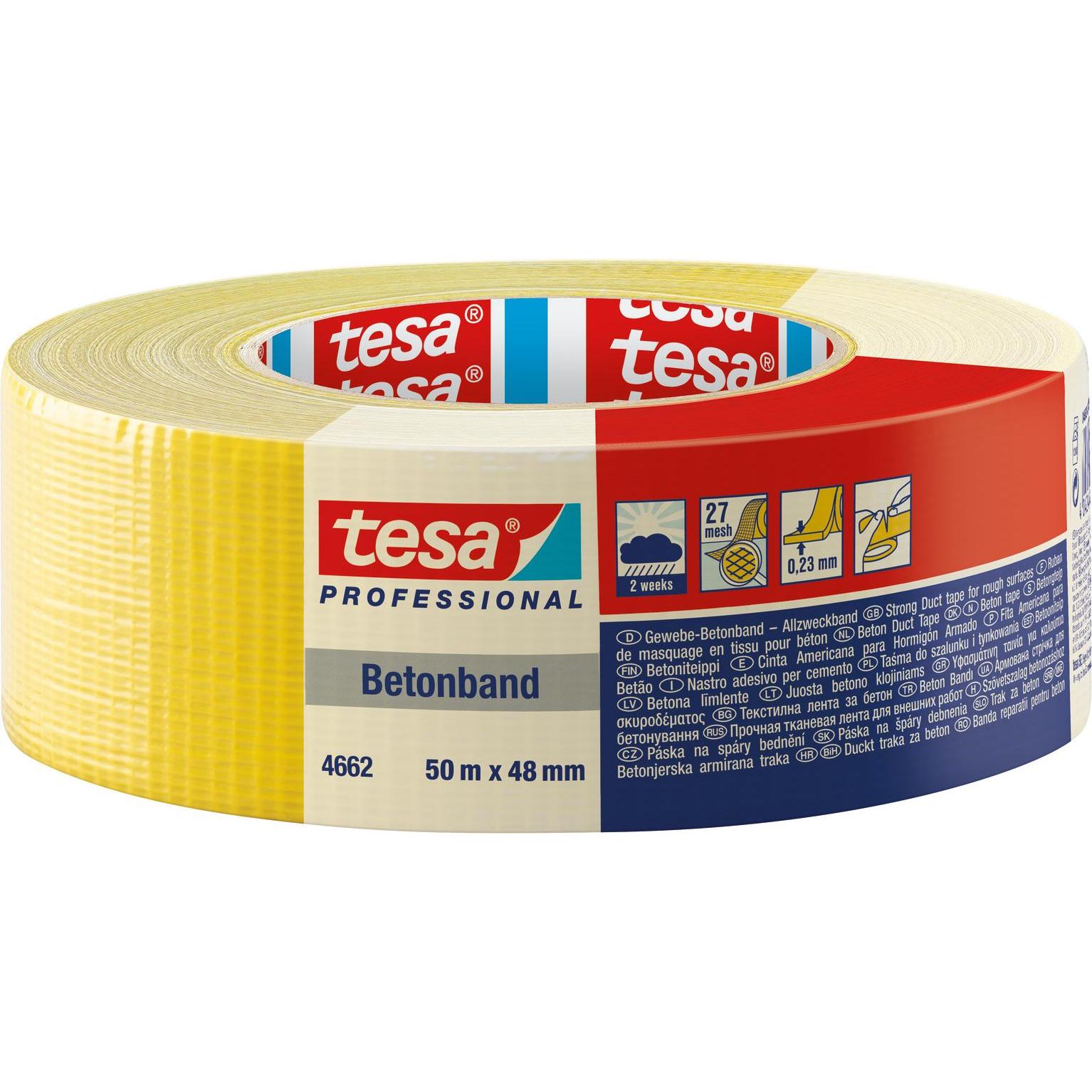 tesa, Klebeband, Betonband gelb 50m:48mm (48 mm)