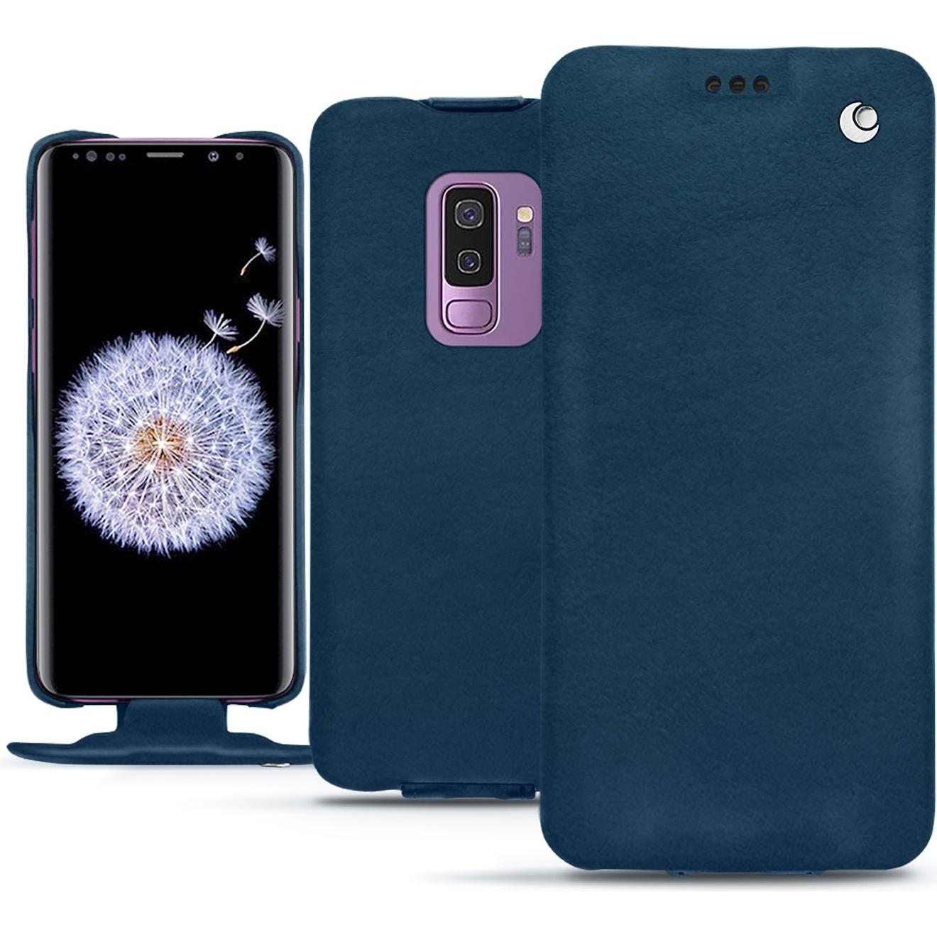 Noreve Lederschutzhülle vertikal (Samsung Galaxy S9+), Smartphone Hülle, Blau