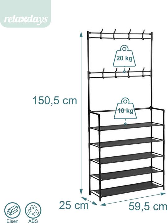 Actual product image Relaxdays coatrack