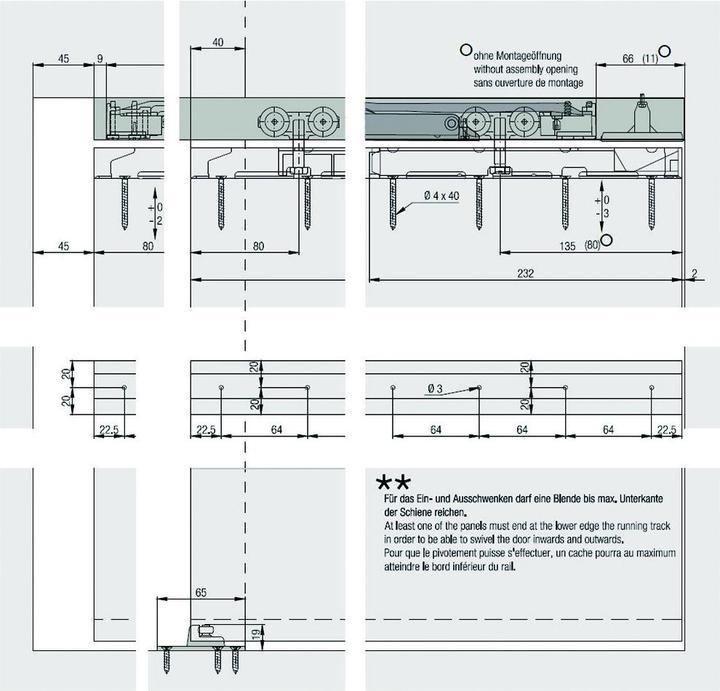Actual product image HAWA Complete set PORTA 60 HMT Pocket