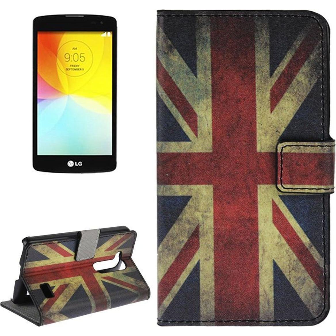 Thumbnail - König Design Schutzhülle Handytasche (Flip Quer) für Handy LG L Fino D290N D295 Retro Fahne England UK (LG L FIno), Smar...