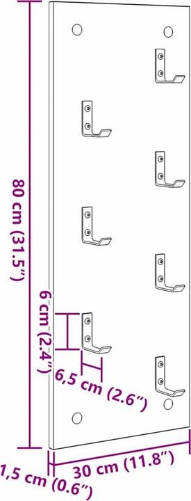 Immagine prodotto vidaXL Wandorganizer (30 x 30 x 80 cm)
