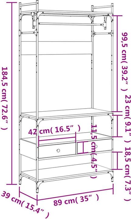 Actual product image vidaXL Coat rack