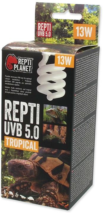 Repti Planet Terrariumlamp spaarlamp 5.0 13 W, lampvoet: E27 (UVB, UVA)