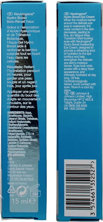 Produktbild Neutrogena Hydro Boost Awakening Eye Cream (Augenpflege Gel, Tag + Nacht, 15 ml)