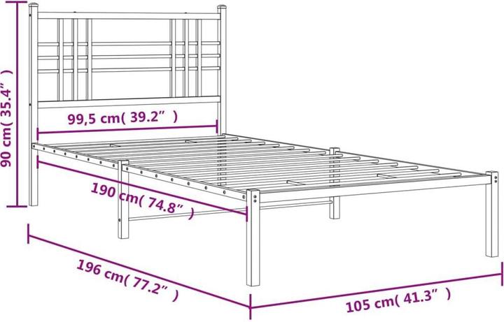 Image du produit vidaXL Bettgestell (100 x 190 cm)