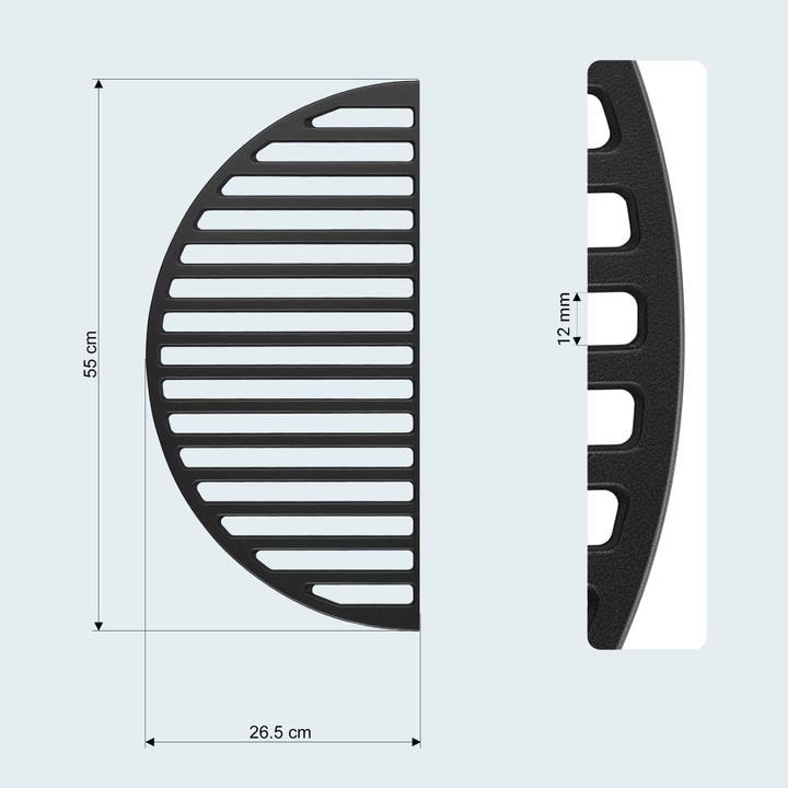 Produktbild Wiltec 2x Gusseisen Grillrost 55x26,5x0,9cm Grill Rost Grillzubehör BBQ Gussrost